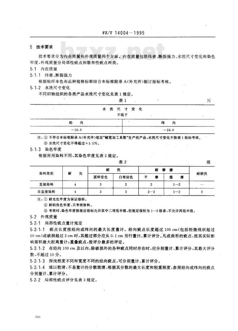 FZ/T 14004-1995 粘纤印染布