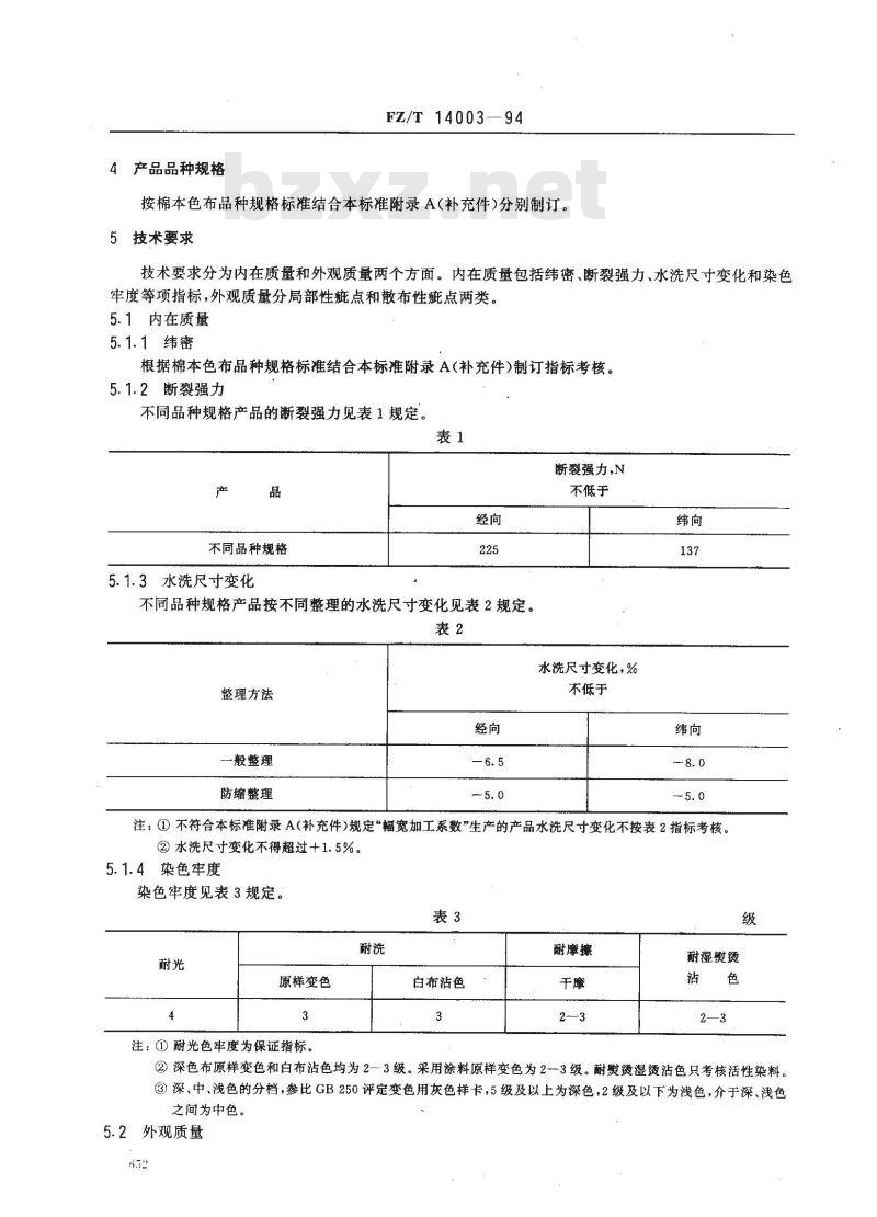 FZ/T 14003-1994 棉印染起毛绒布