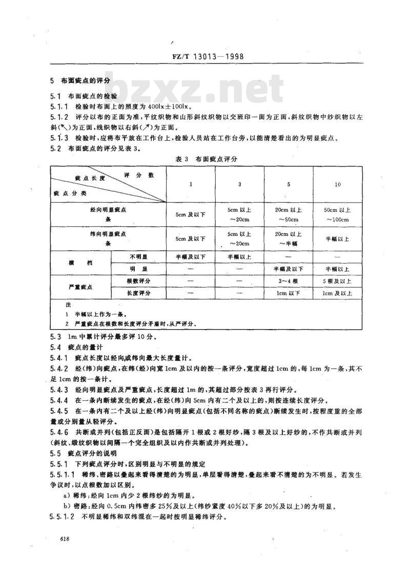 FZ/T 13013-1998 精梳棉涤混纺本色布