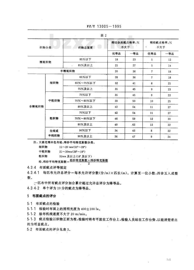 FZ/T 13005-1995 大提花棉本色布
