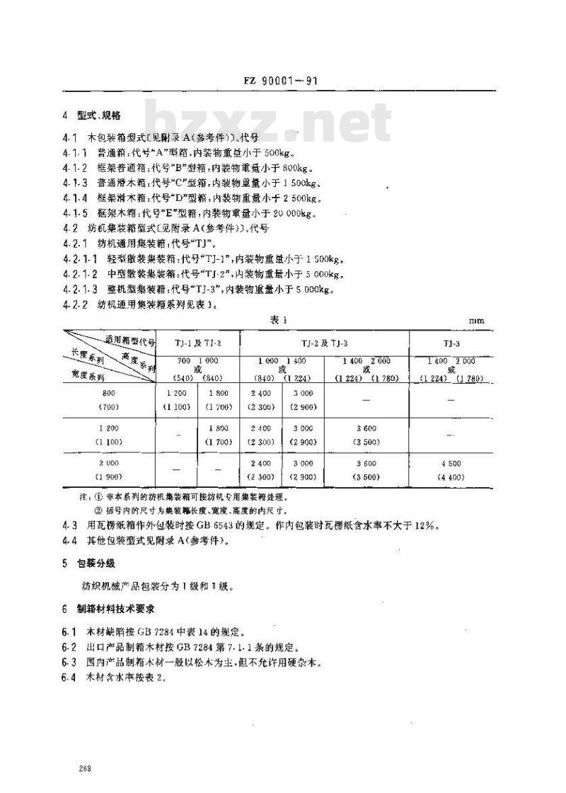 FZ 90001-1991 纺织机械产品包装