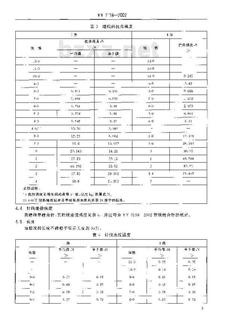 YY 1116-2002 可吸收性外科缝线