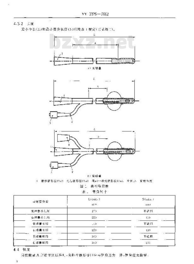 YY 0325-2002 一次性使用无菌导尿管