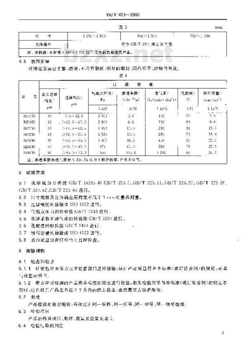 YS/T 453-2002 烧结不锈钢纤维毡
