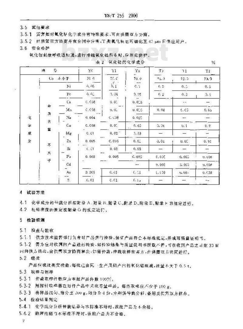 YS/T 256-2000 氧化钴