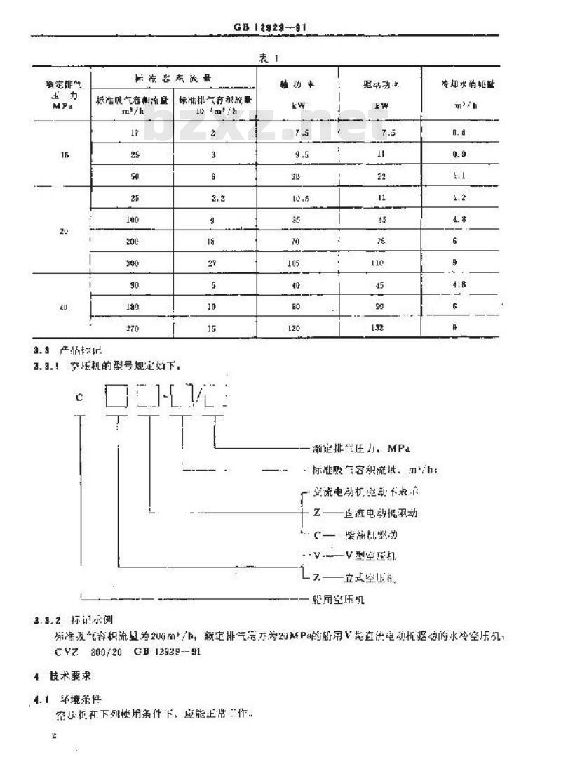 GB/T 12929-1991 船用高压活塞式空气压缩机