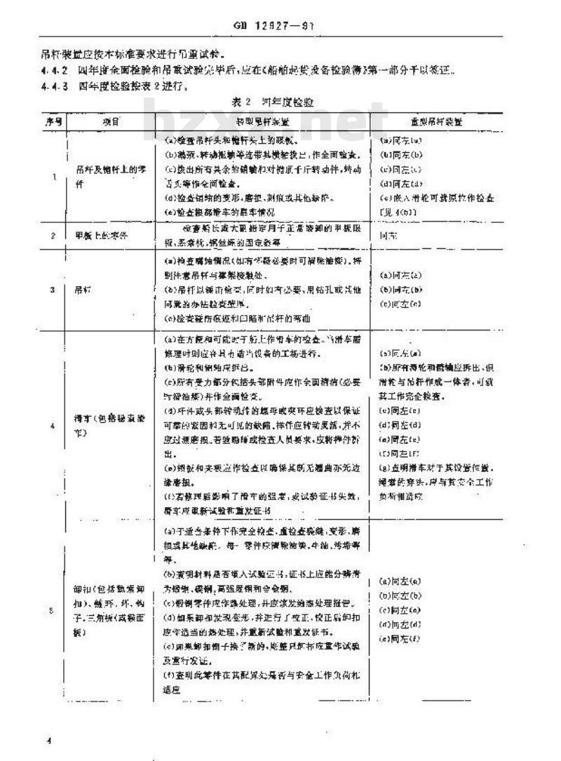 GB 12927-1991 船用起货设备检验规则和试验方法