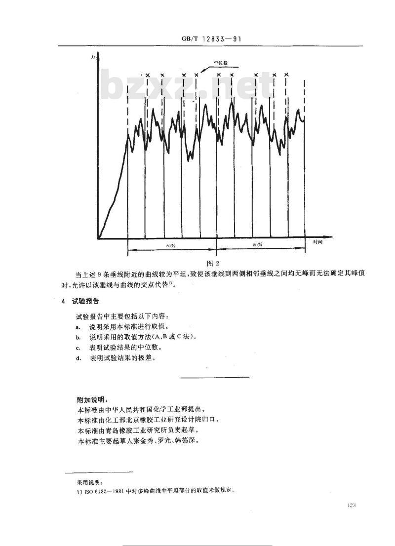 GB/T 12833-1991 橡胶和塑料撕裂强度及粘合强度多峰曲线的分析方法