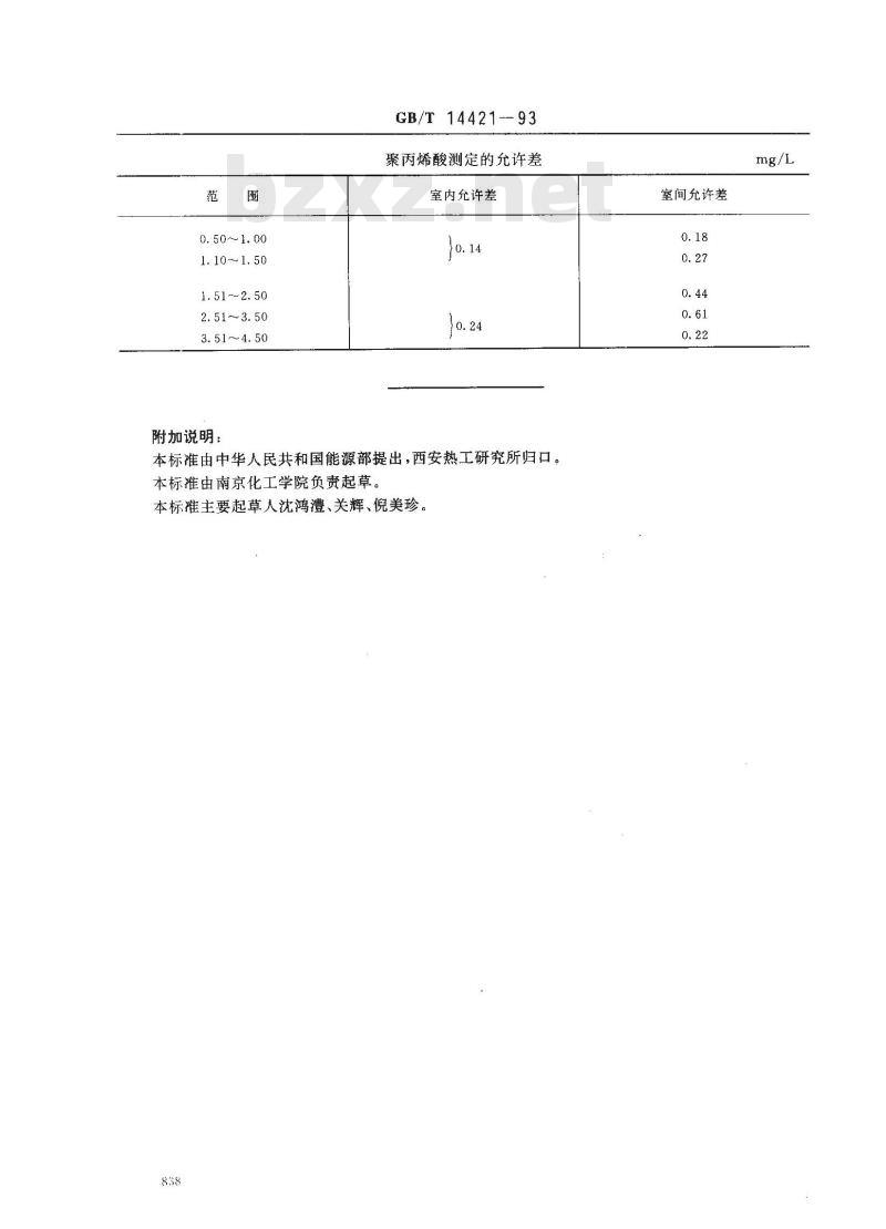 GB/T 14421-1993 锅炉用水和冷却水分析方法 聚丙烯酸的测定 比浊法