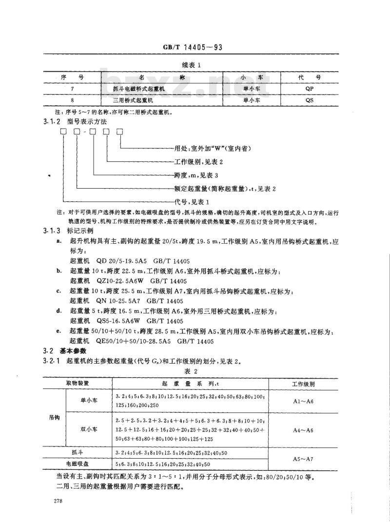 GB/T 14405-1993 通用桥式起重机