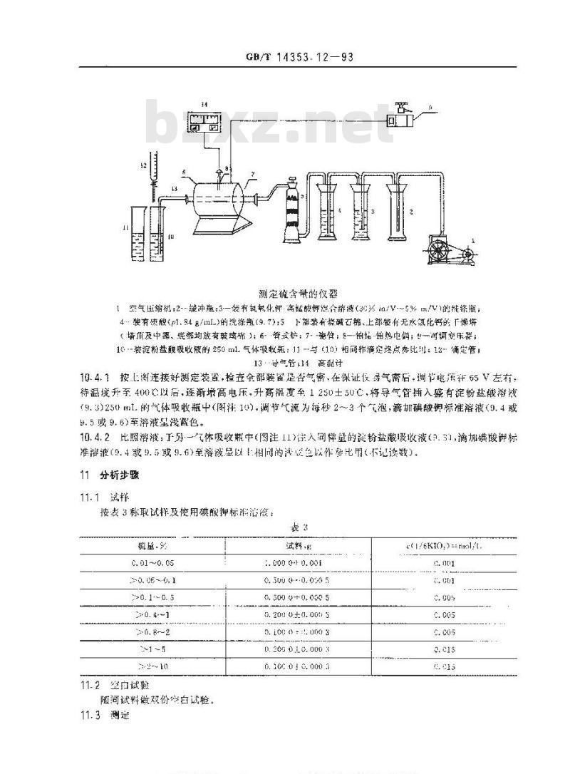 GB/T 14353.12-1993 铜矿石、铅矿石和锌矿石化学分析方法 硫的测定