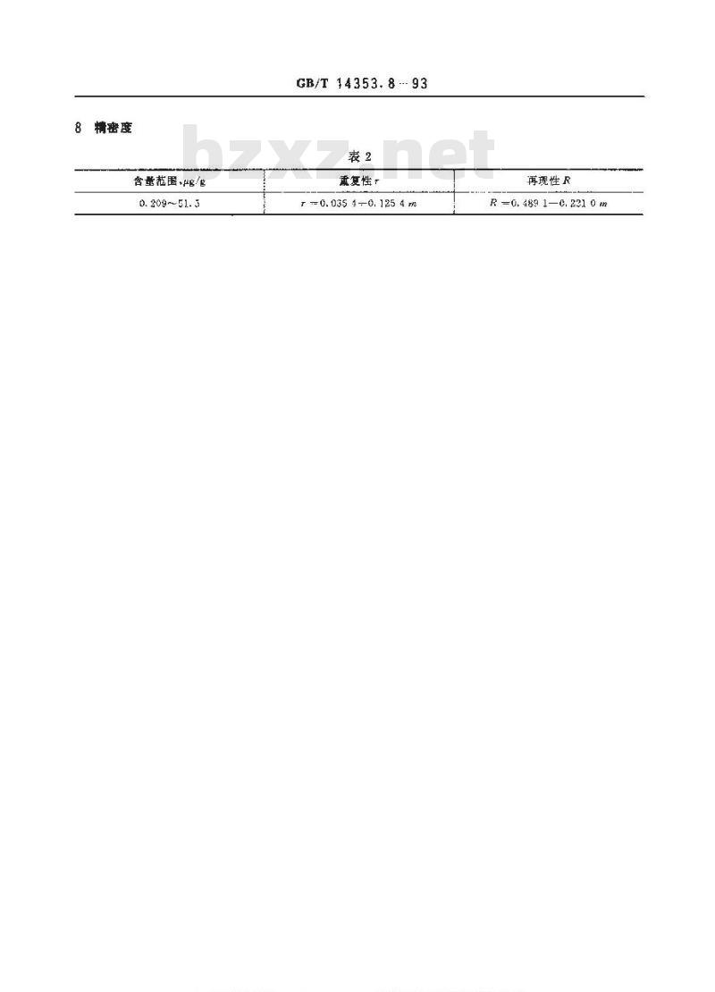 GB/T 14353.8-1993 铜矿石、铅矿石和锌矿石化学分析方法 氢化物无色散原子荧光光度法测定铋量