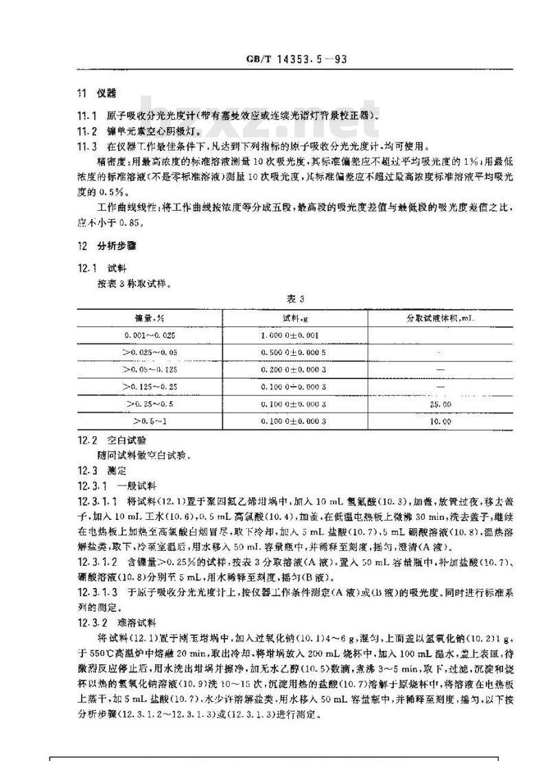 GB/T 14353.5-1993 铜矿石、铅矿石和锌矿石化学分析方法 镍的测定
