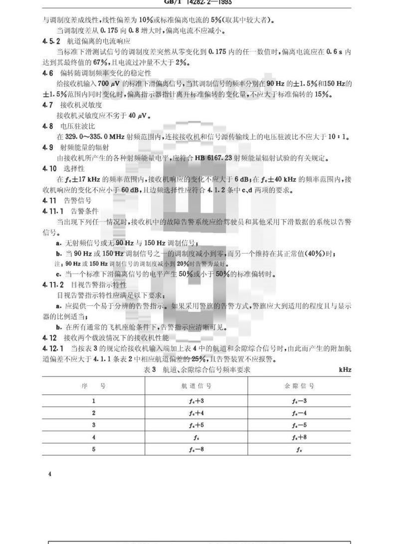 GB/T 14282.2-1993 仪表着陆系统(ILS)下滑信标接收机性能要求和测试方法