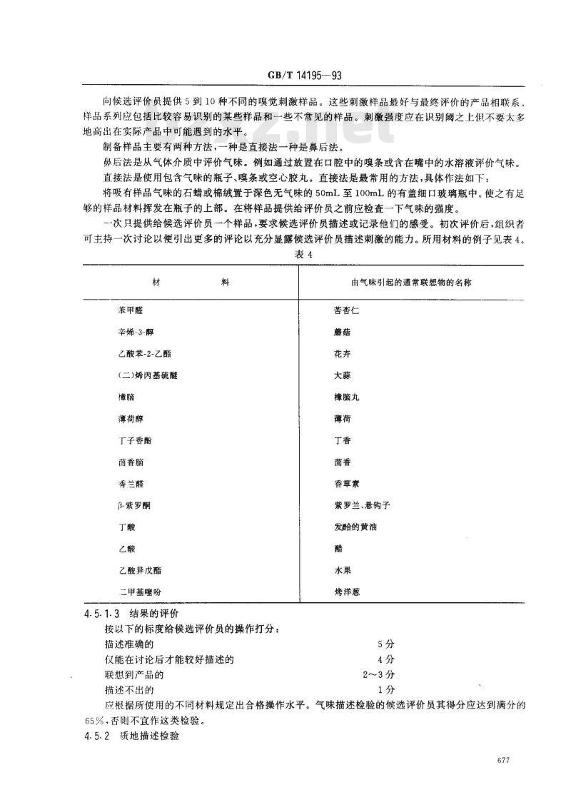 GB/T 14195-1993 感官分析 选拔与培训 感官分析优选评价员导则