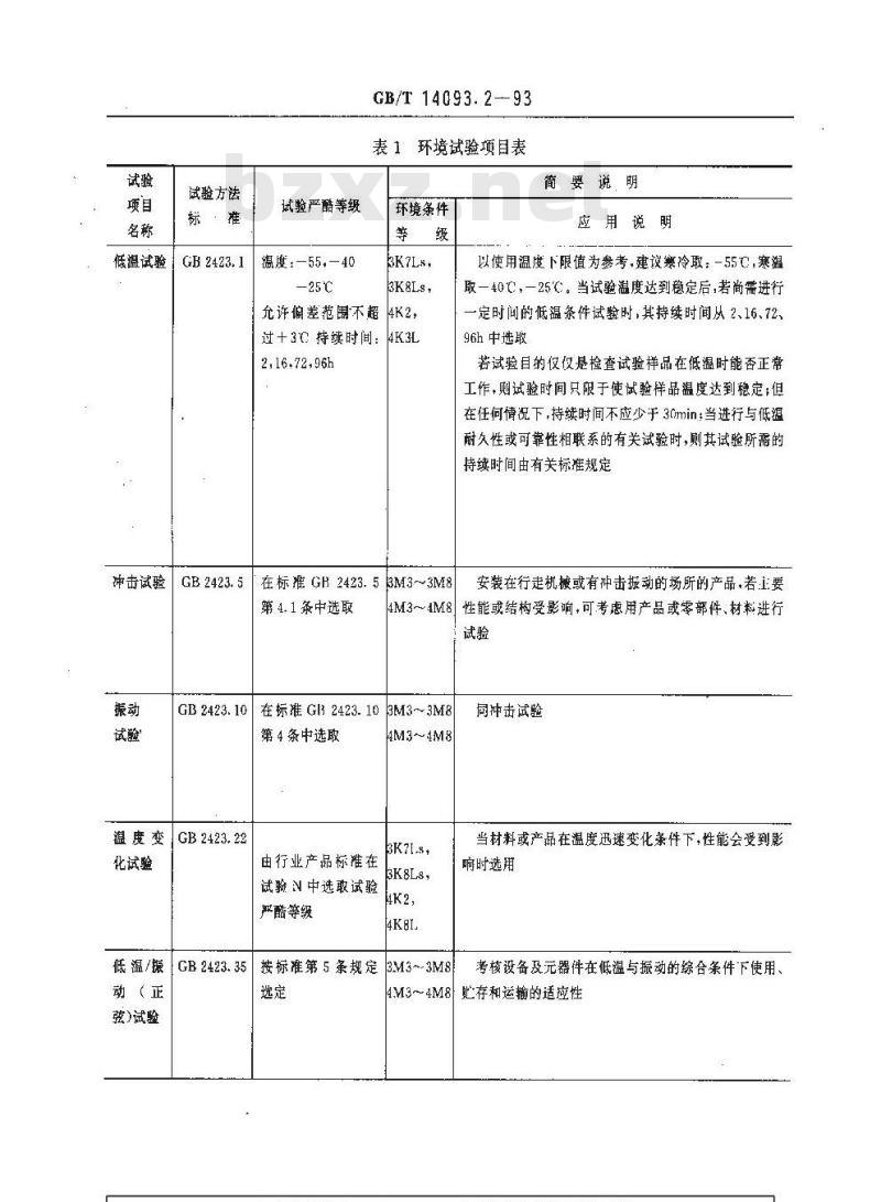 GB/T 14093.2-1993 机械产品环境技术要求 寒冷环境用