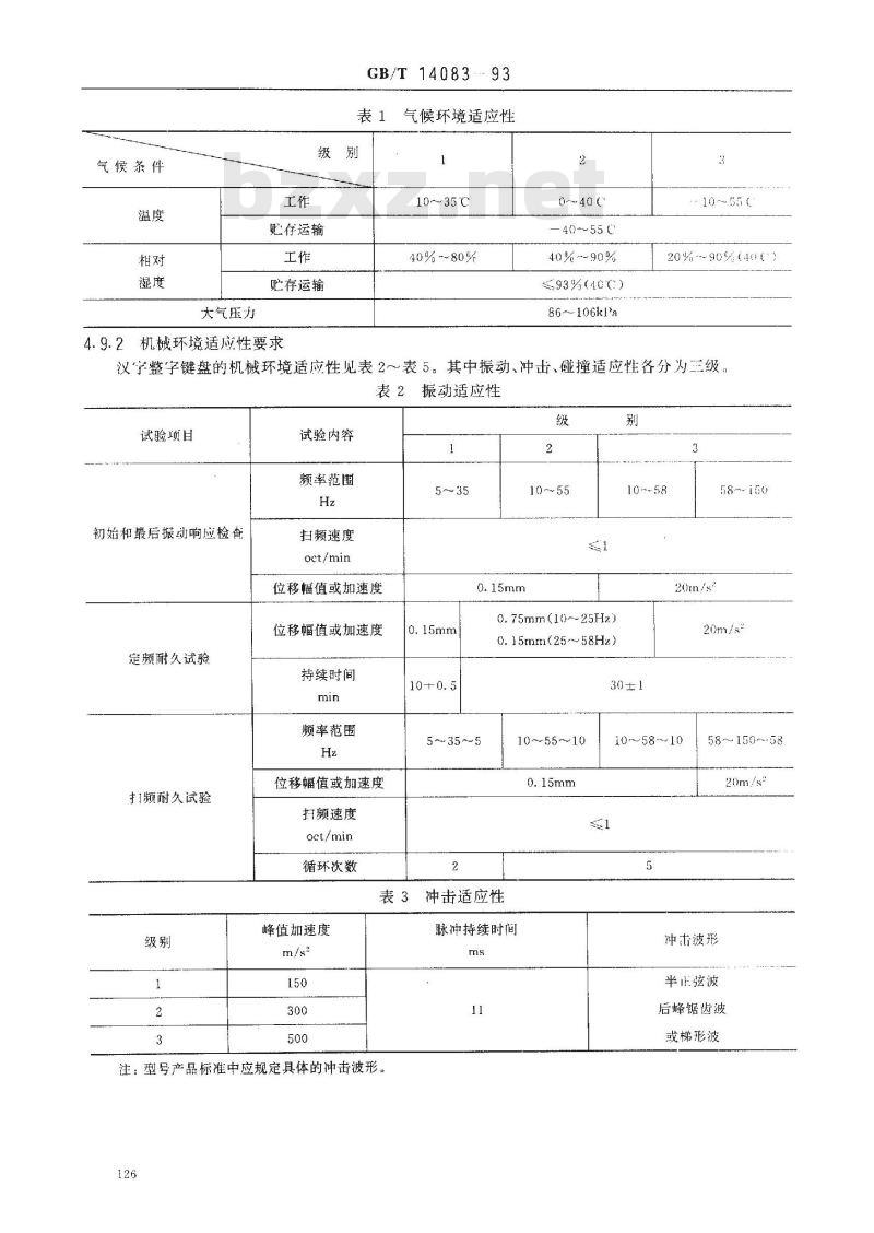 GB/T 14083-1993 汉字整字键盘通用技术条件