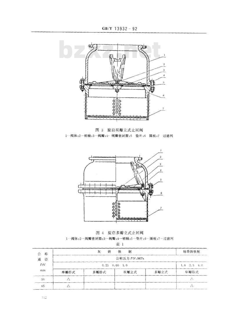 GB/T 13932-1992 通用阀门 铁制旋启式止回阀
