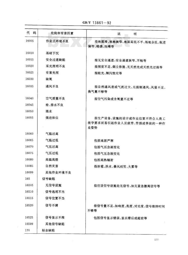 GB/T 13861-1992 生产过程危险和有害因素分类与代码