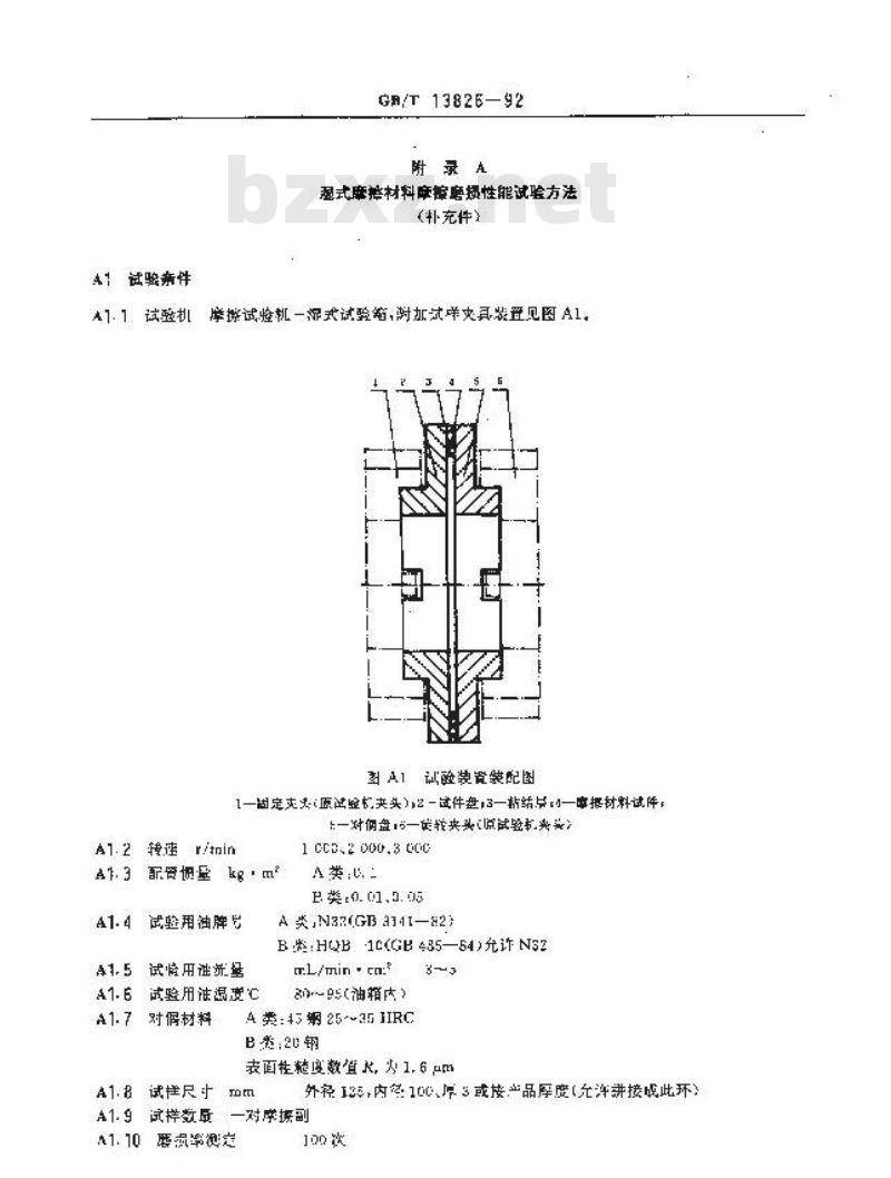 GB/T 13826-1992 湿式(非金属类)摩擦材料