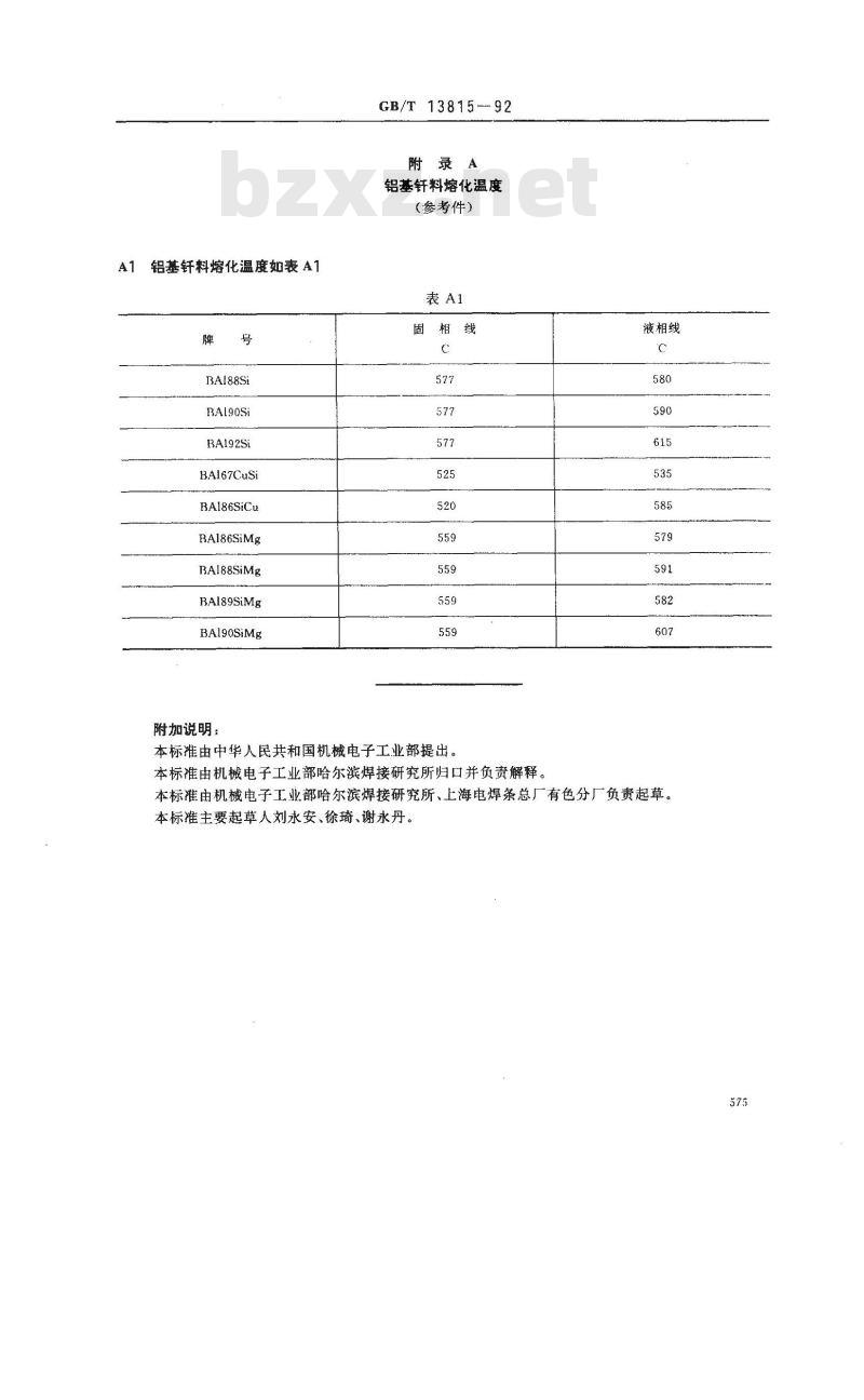 GB/T 13815-1992 铝基钎料