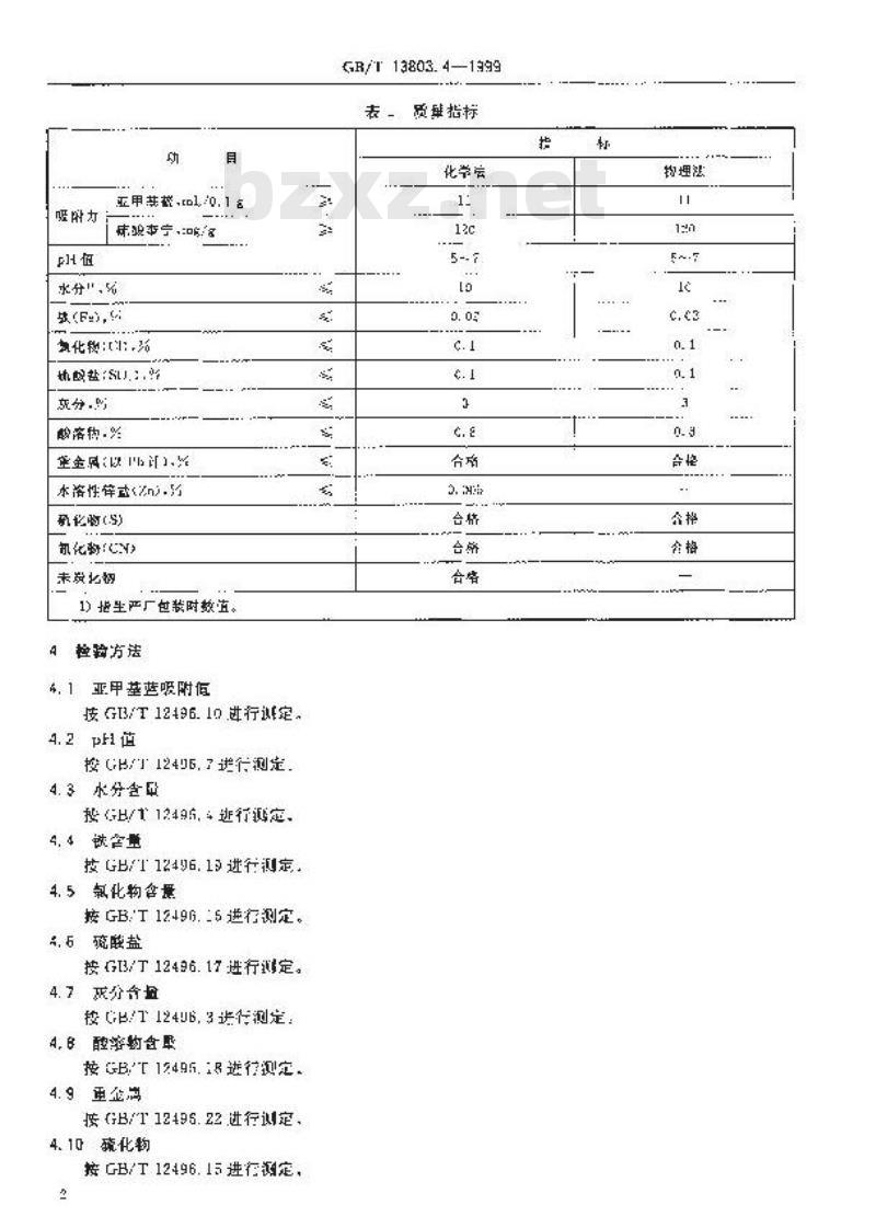 GB/T 13803.4-1999 针剂用活性炭