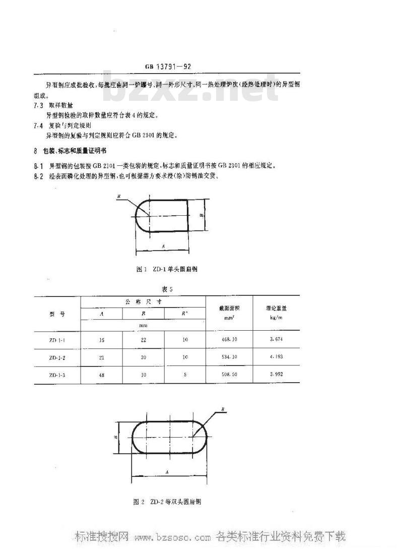 GB/T 13791-1992 冷拉异型钢