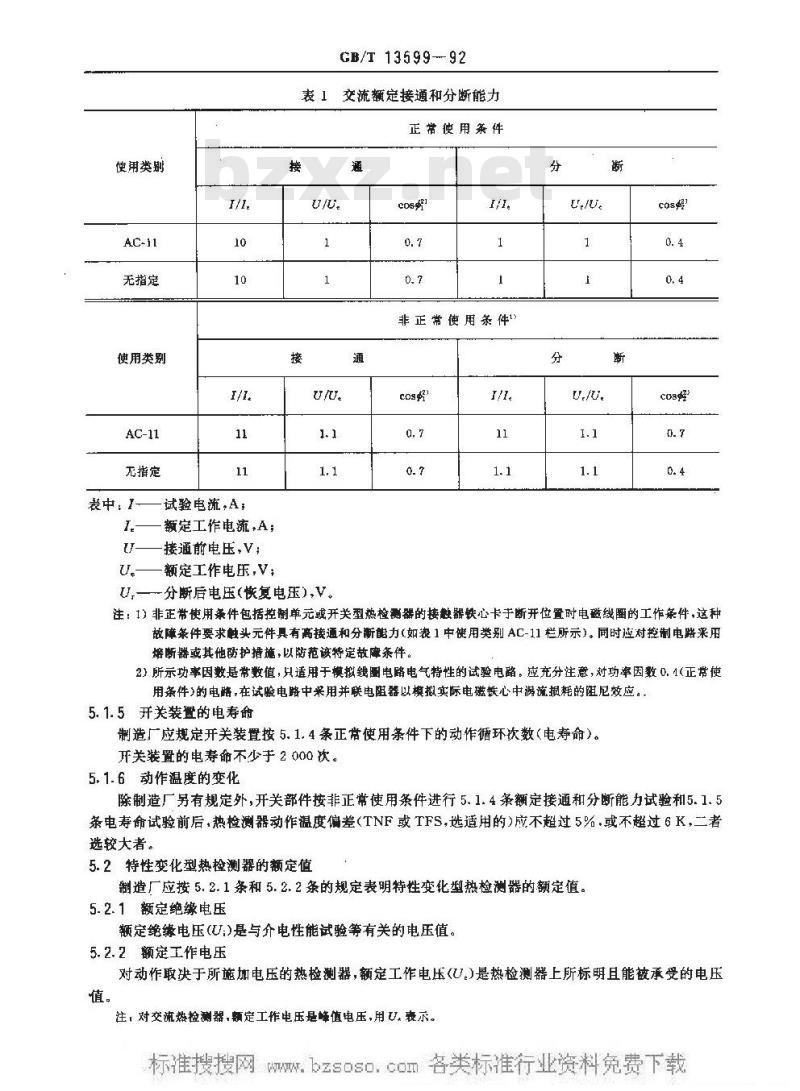 GB/T 13599-1992 旋转电机装入式热保护 热保护系统用热检测器和控制单元