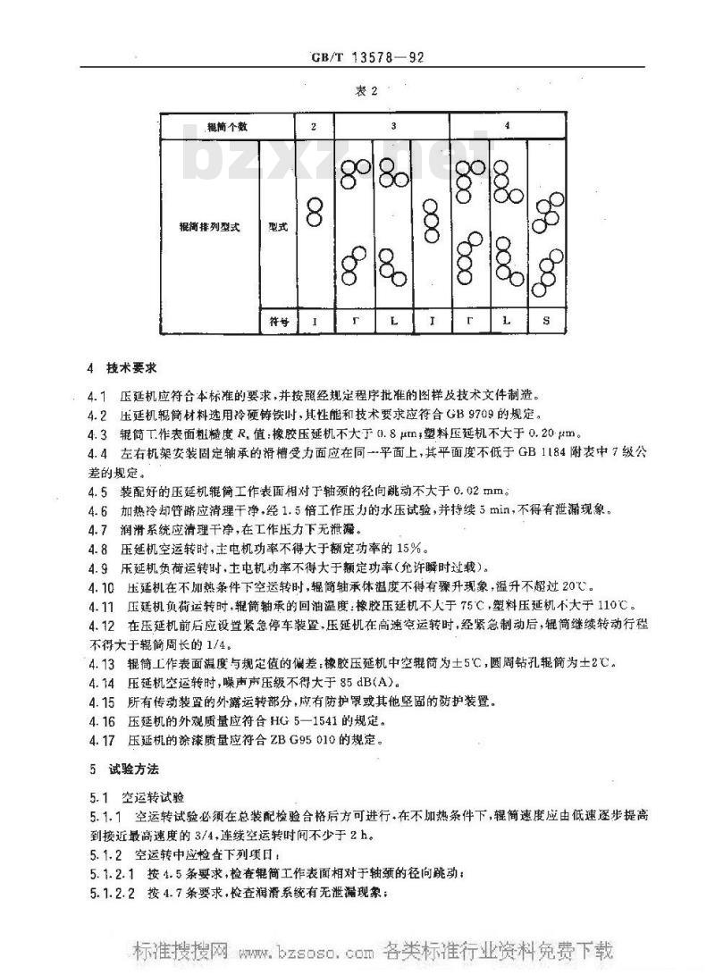 GB/T 13578-1992 橡胶塑料压延机