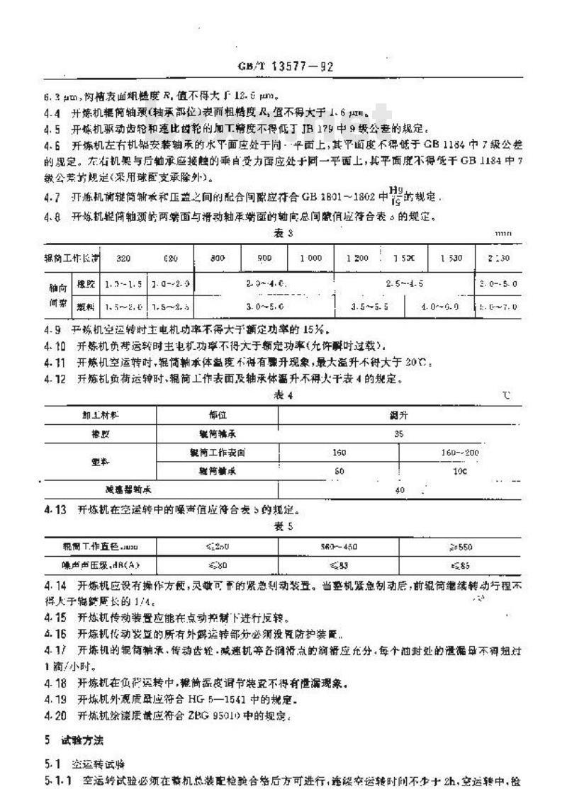 GB/T 13577-1992 开放式炼胶机炼塑机