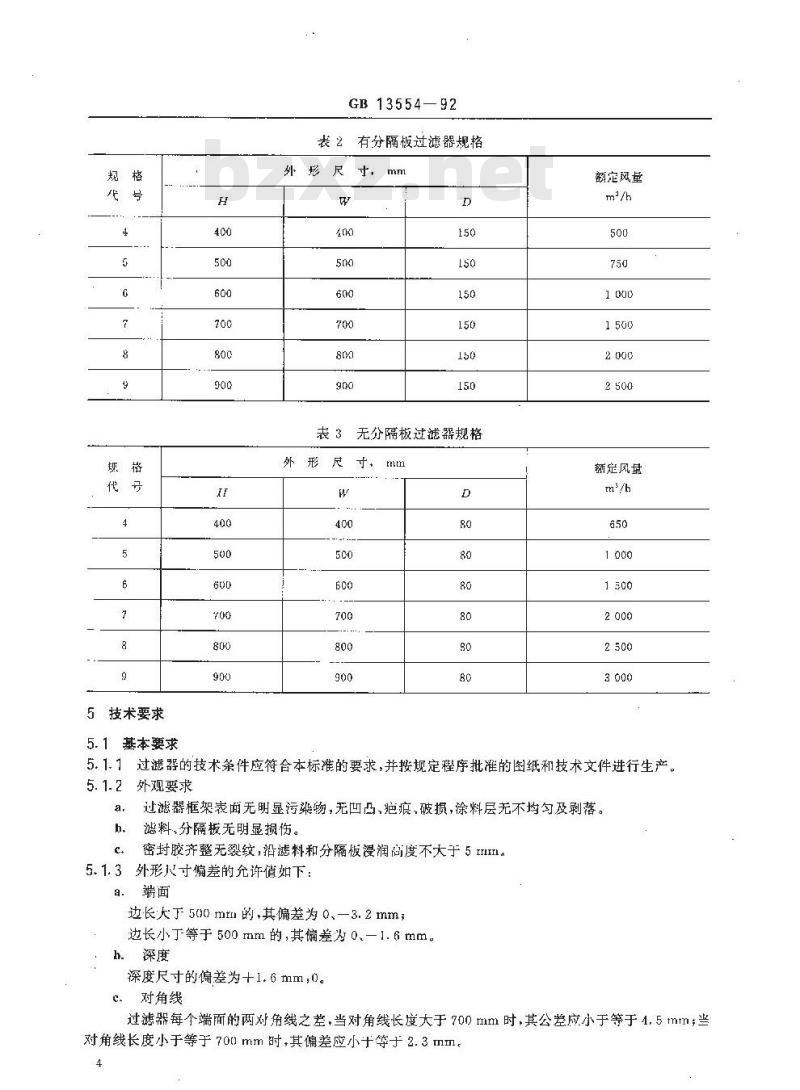 GB/T 13554-1992 高效空气过滤器