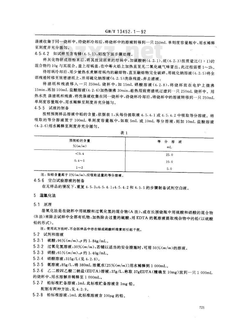 GB/T 13452.1-1992 色漆和清漆 总铅含量的测定 火焰原子吸收光谱法
