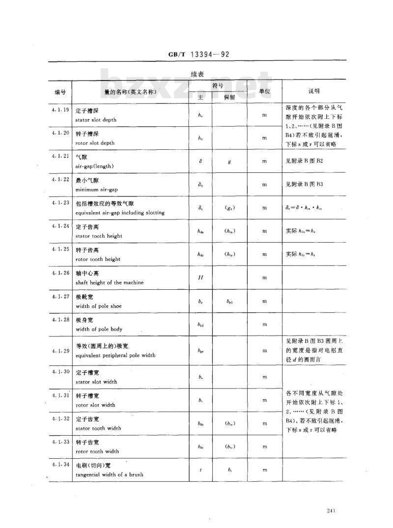 GB/T 13394-1992 电工技术用字母符号 旋转电机量的符号