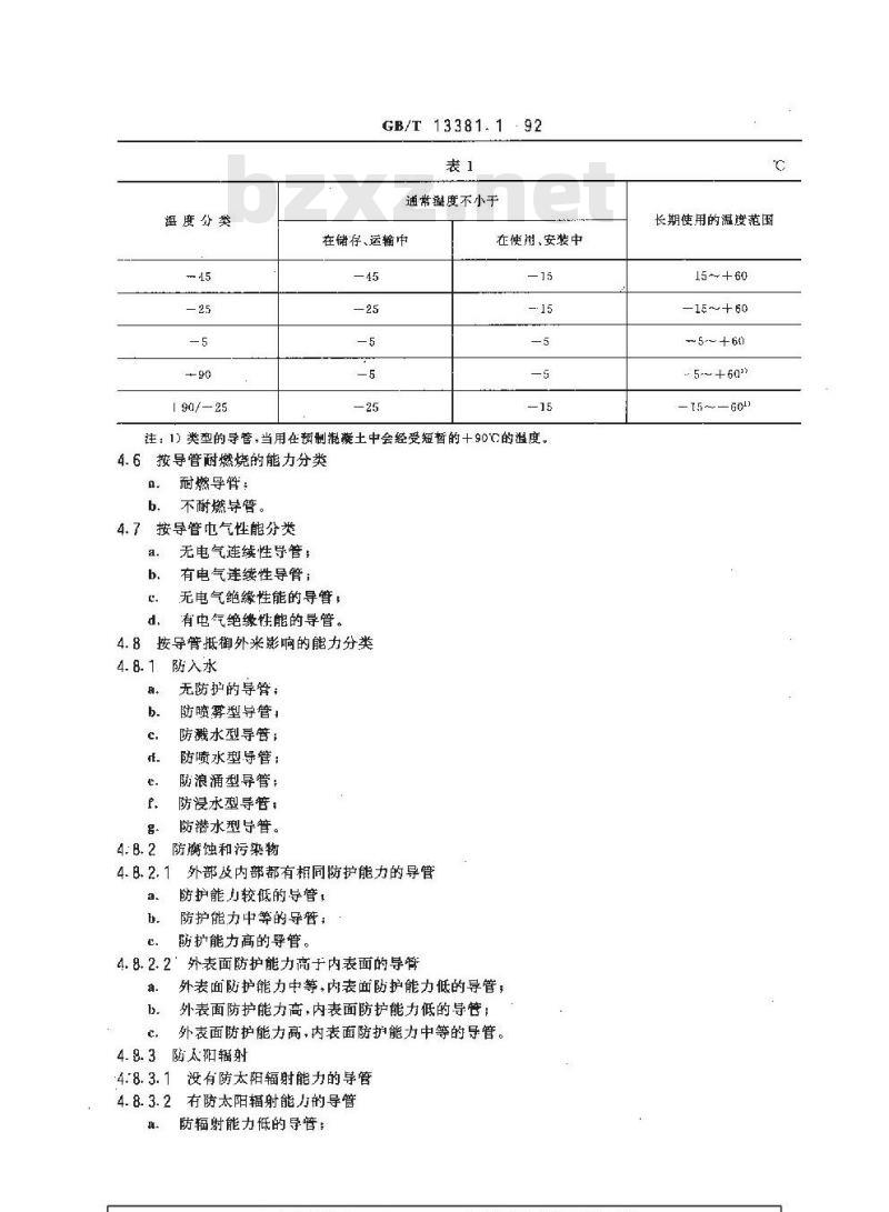 GB/T 13381.1-1992 电气安装用导管的技术要求通用要求