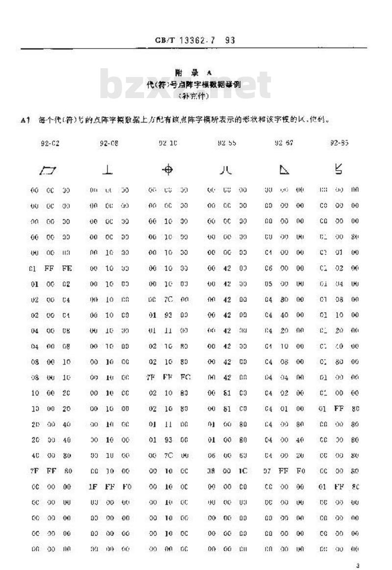 GB/T 13362.7-1993 机械制图用计算机信息交换常用长仿宋字体/代(符)号24*24阵字模据库