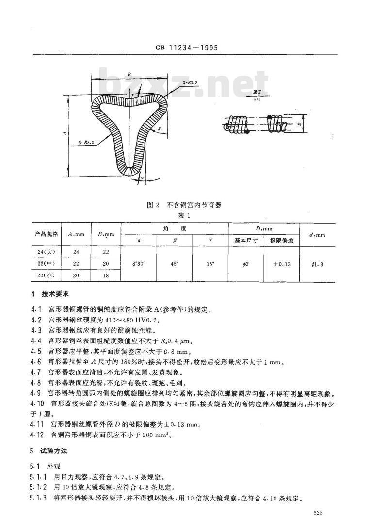 GB 11234-1995 宫腔形宫内节育器