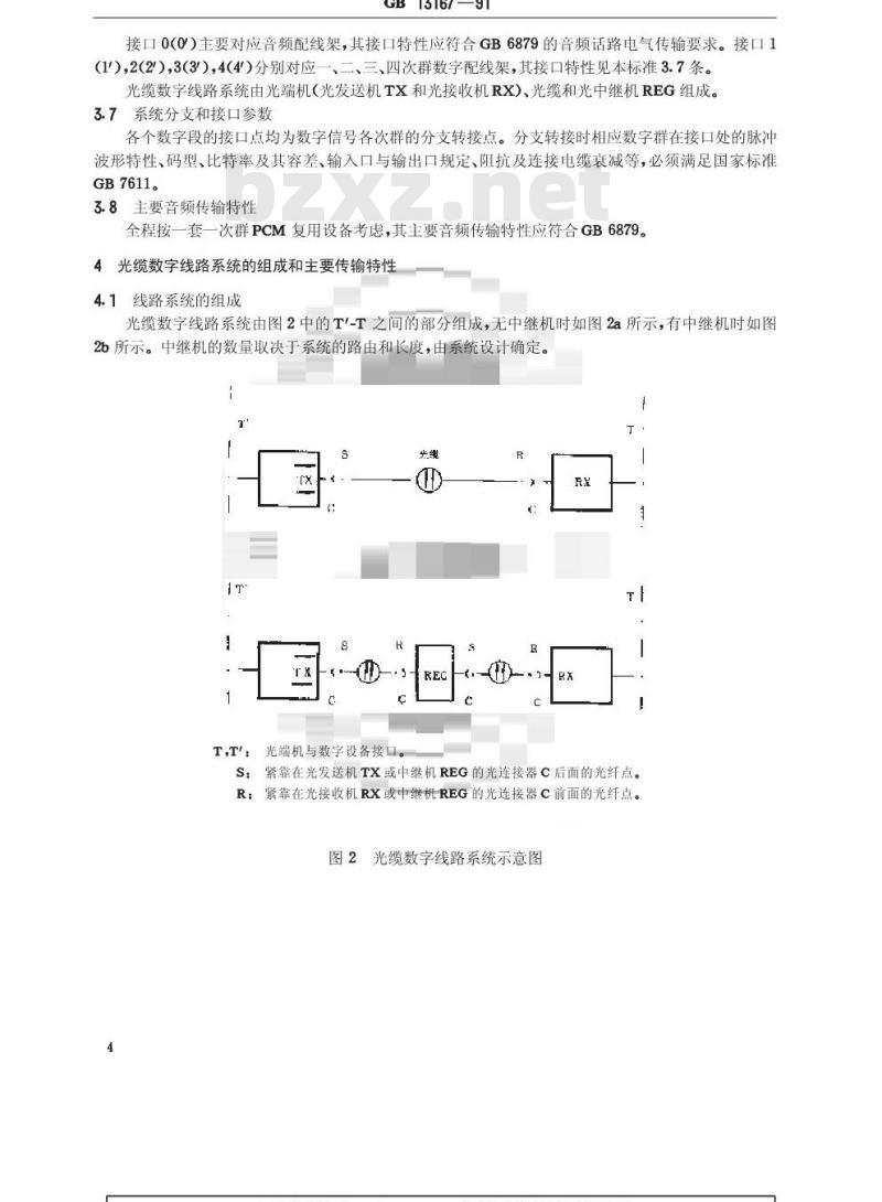 GB/T 13167-1991 长途光缆通信系统进网要求