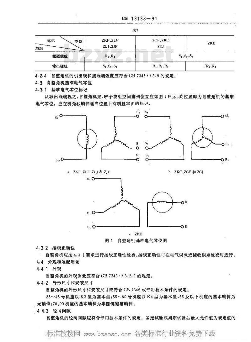 GB 13138-1991 自整角机通用技术条件