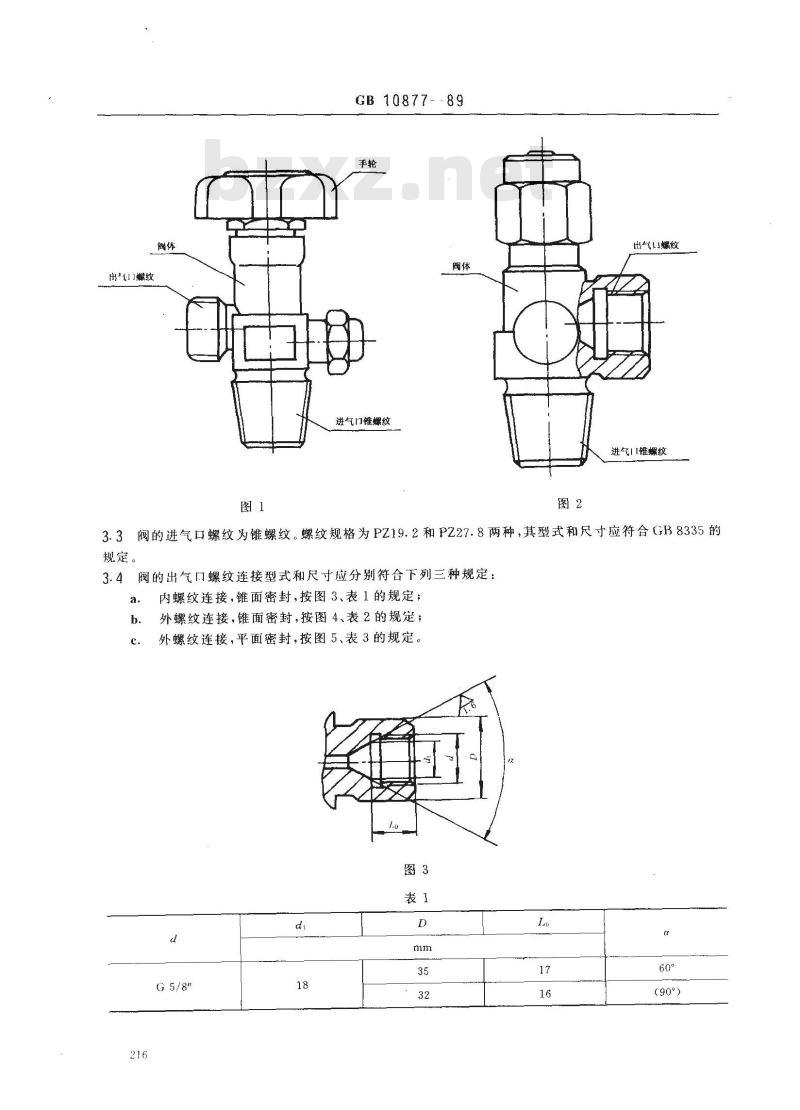 GB 10877-1989 氧气瓶阀