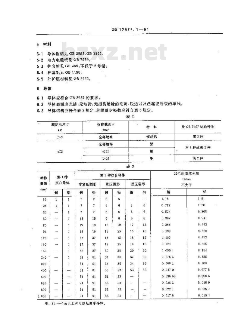 GB 12976.1-1991 额定电压35KV及以下铜芯,铝芯纸绝缘电力电缆 第1部分:一般规定