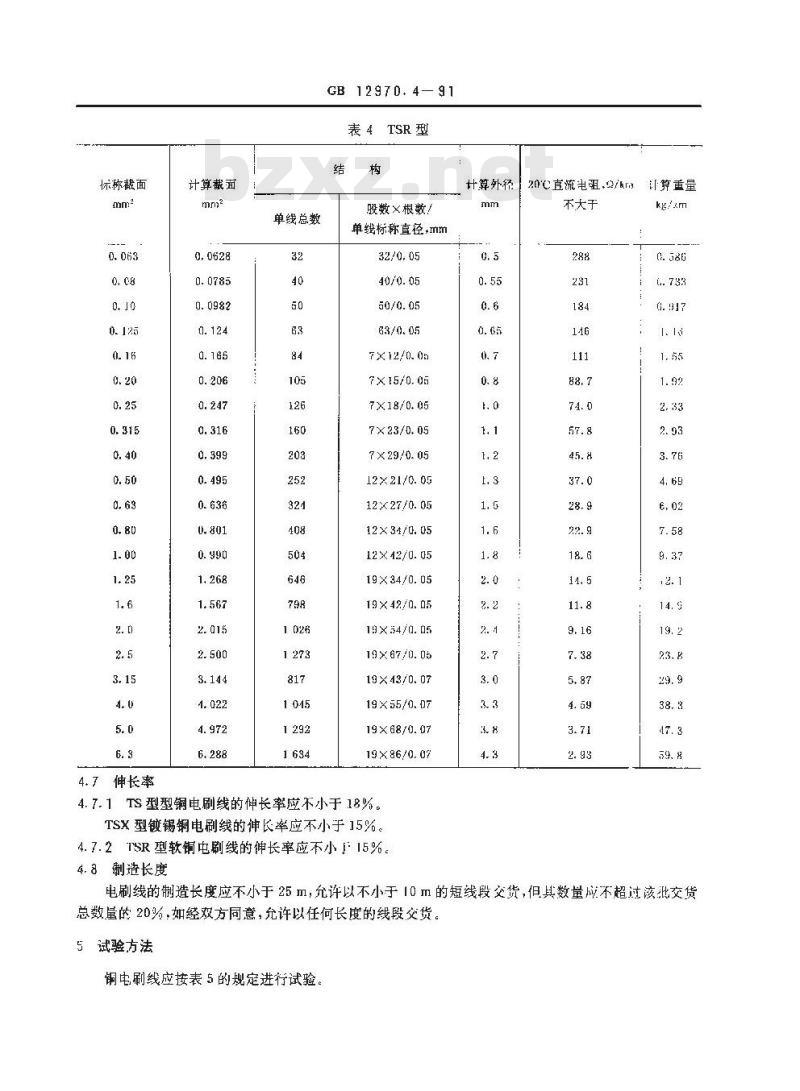 GB 12970.4-1991 电工软铜绞线 第4部分:铜电刷线