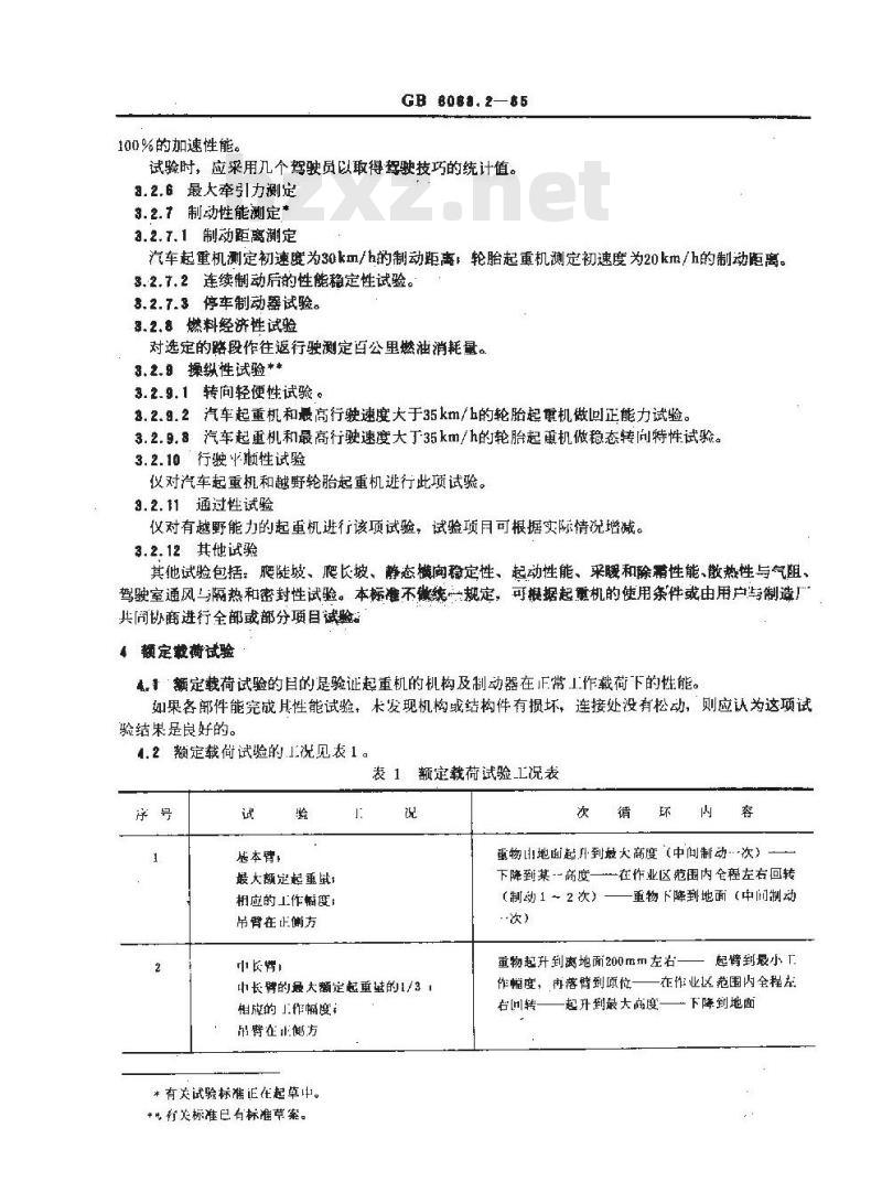 GB/T 6068.2-1985 汽车起重机和轮胎起重机试验规范 合格试验
