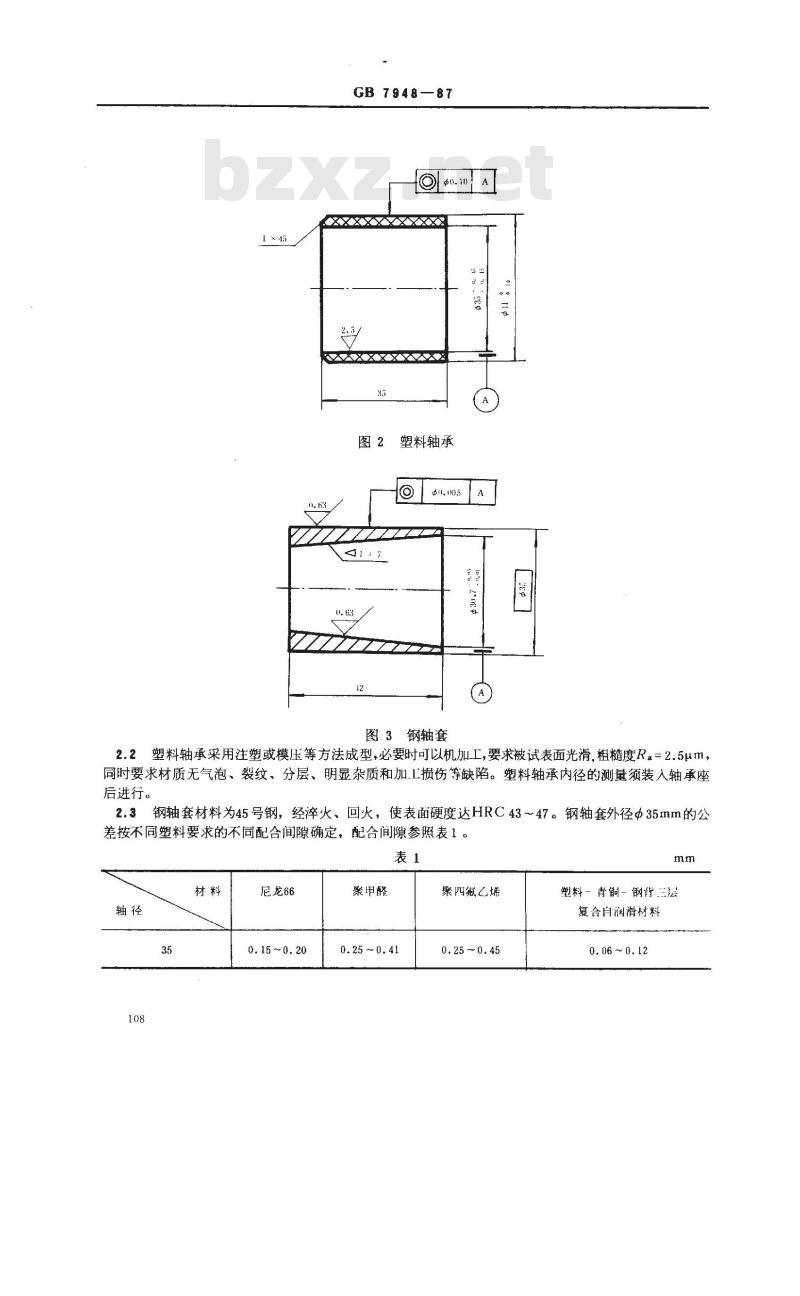 GB 7948-1987 塑料轴承极限PV试验方法