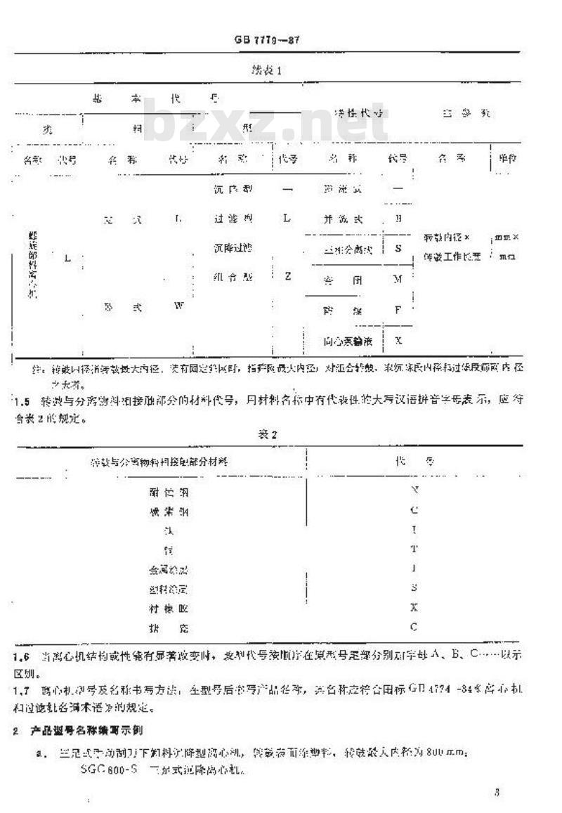 GB/T 7779-1987 离心机型号编制方法