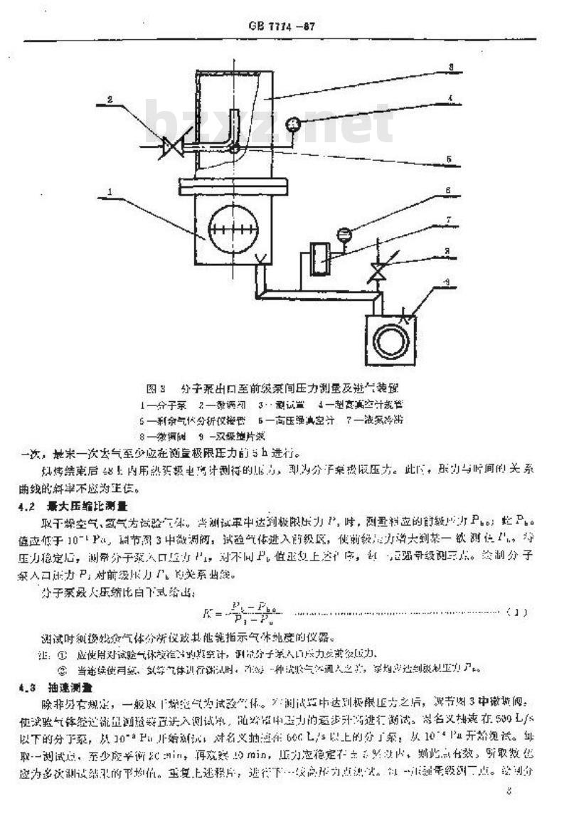 GB/T 7774-1987 涡轮分子泵性能测试方法