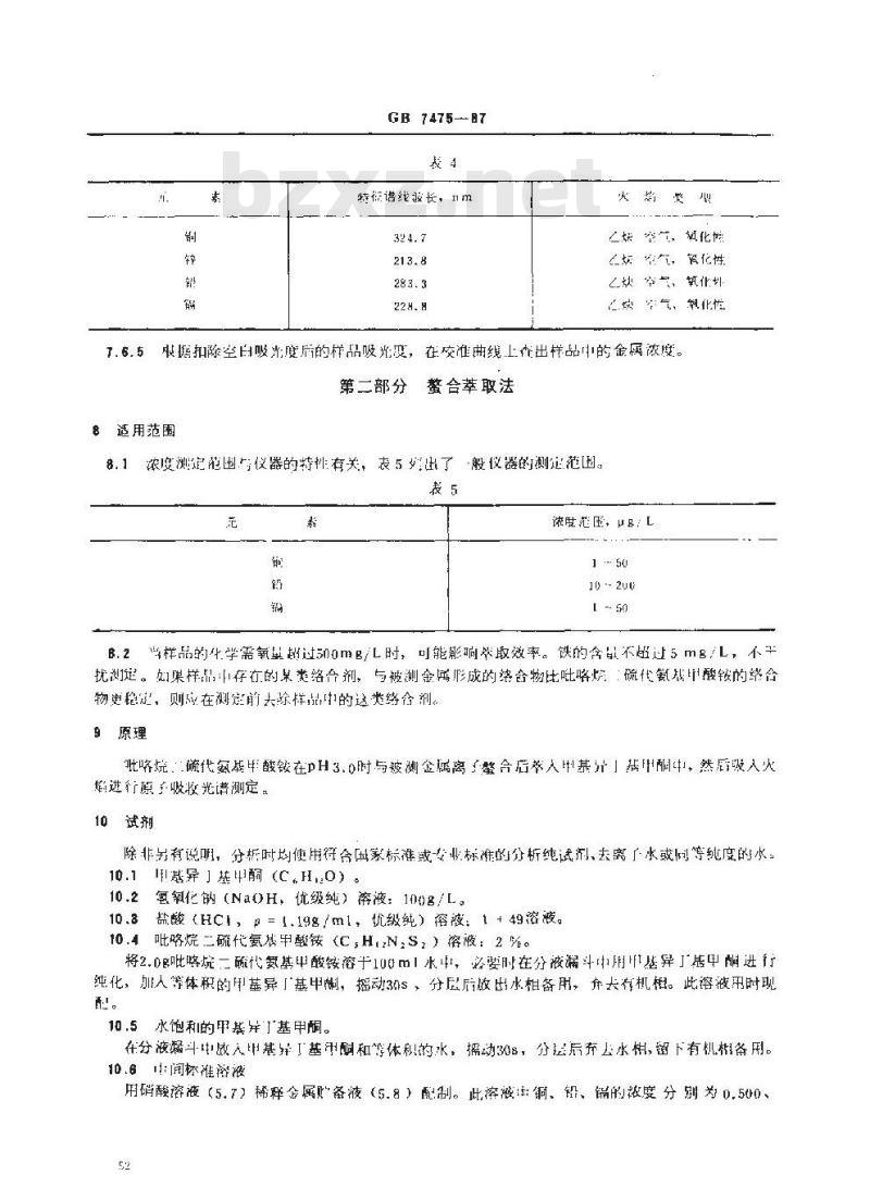 GB/T 7475-1987 水质 铜、锌、铅、镉的测定 原子吸收分光光度法