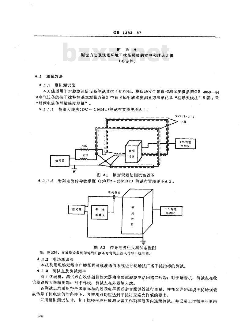 GB/T 7433-1987 对称电缆载波通信系统抗无线电广播和通信干扰的指标