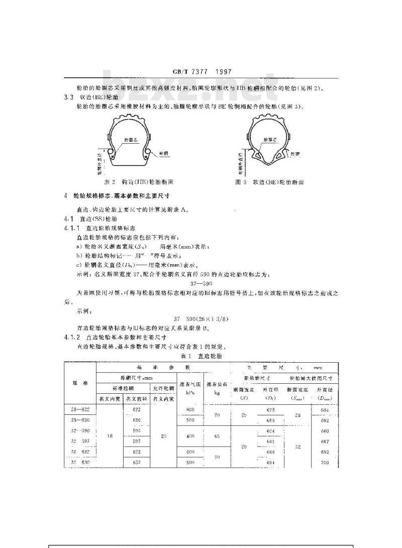 GB/T 7377-1997 力车轮胎系列