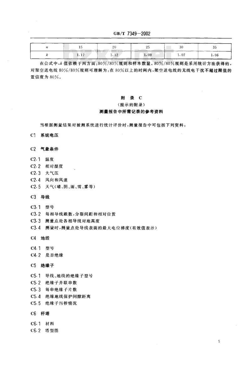 GB/T 7349-2002 高压架空送电线、变电站无线电干扰测量方法