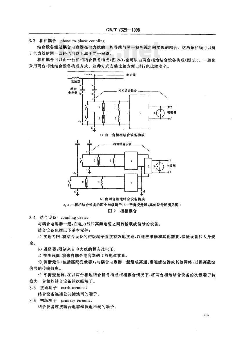 GB/T 7329-1998 电力线载波结合设备